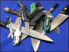 Knives seized by the police