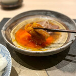 肉割烹ふたご THE JUNEI HOTEL KYOTO - 卵絡めて