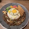 ルー&スープカレー ボナンザ - 牛すじとチキンの濃厚煮込みカレー1190+大辛50+チーズ130+フィッシュフライ190