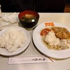 みやざわ - Aランチ チキンのホワイト煮&メンチカツ