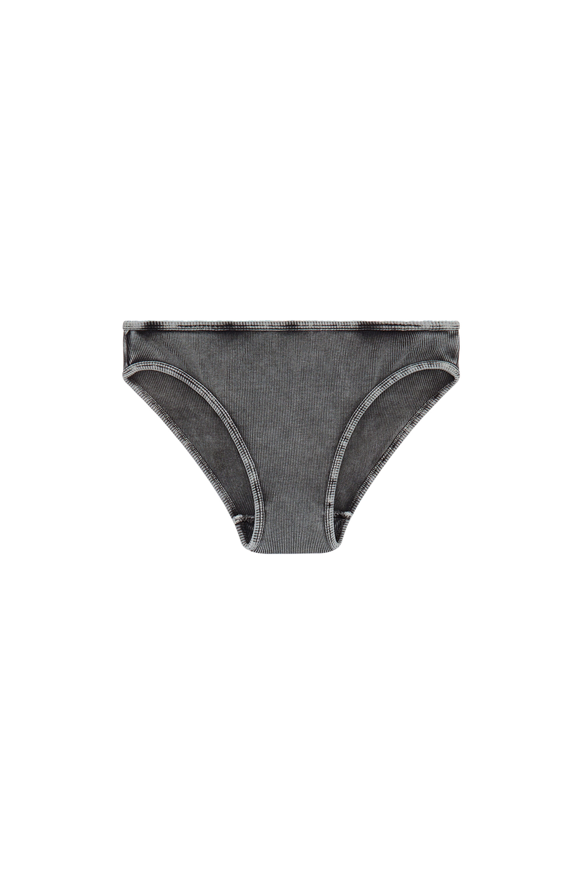 Diesel - UFPN-D-OVAL-HIGH-WAISTED-BRIEF, Woman Ribbed briefs with Oval D plaque in Black - Image 2