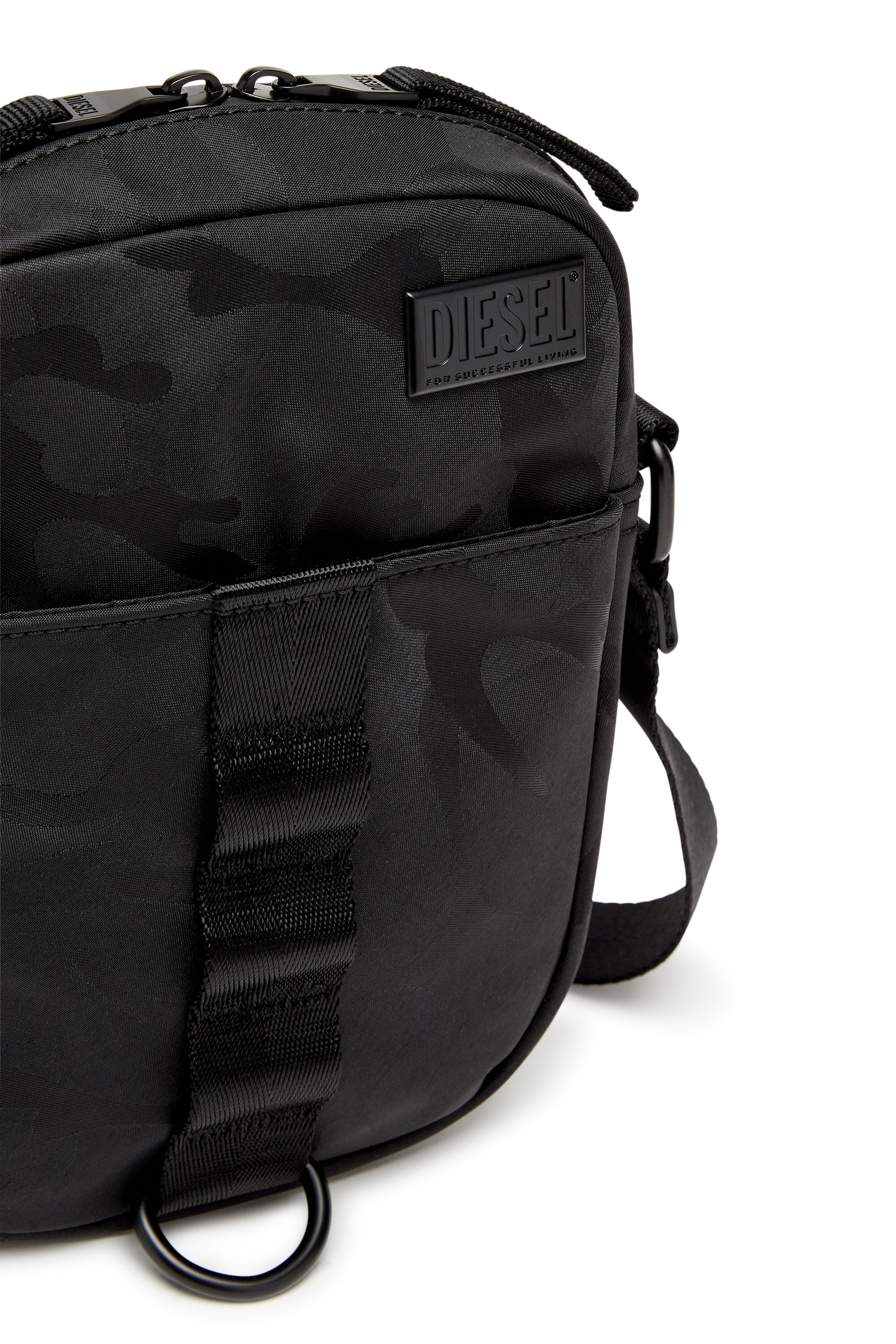 Diesel - DSRT CROSSBODY, Man Dsrt-Utility crossbody bag in printed nylon in Black - Image 5