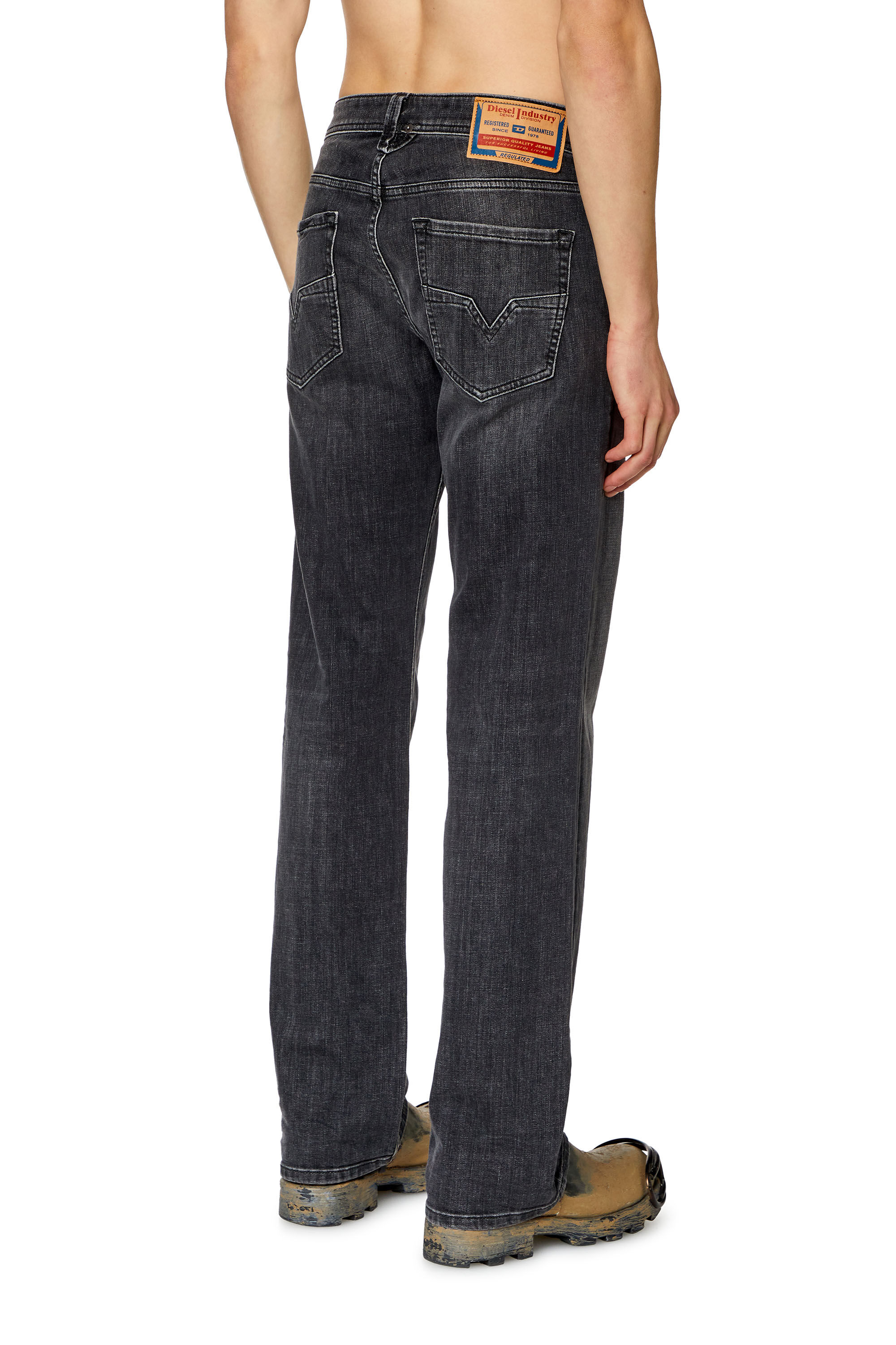 Diesel - Man Straight Jeans 1985 Larkee 09H29, Black/Dark grey - Image 4