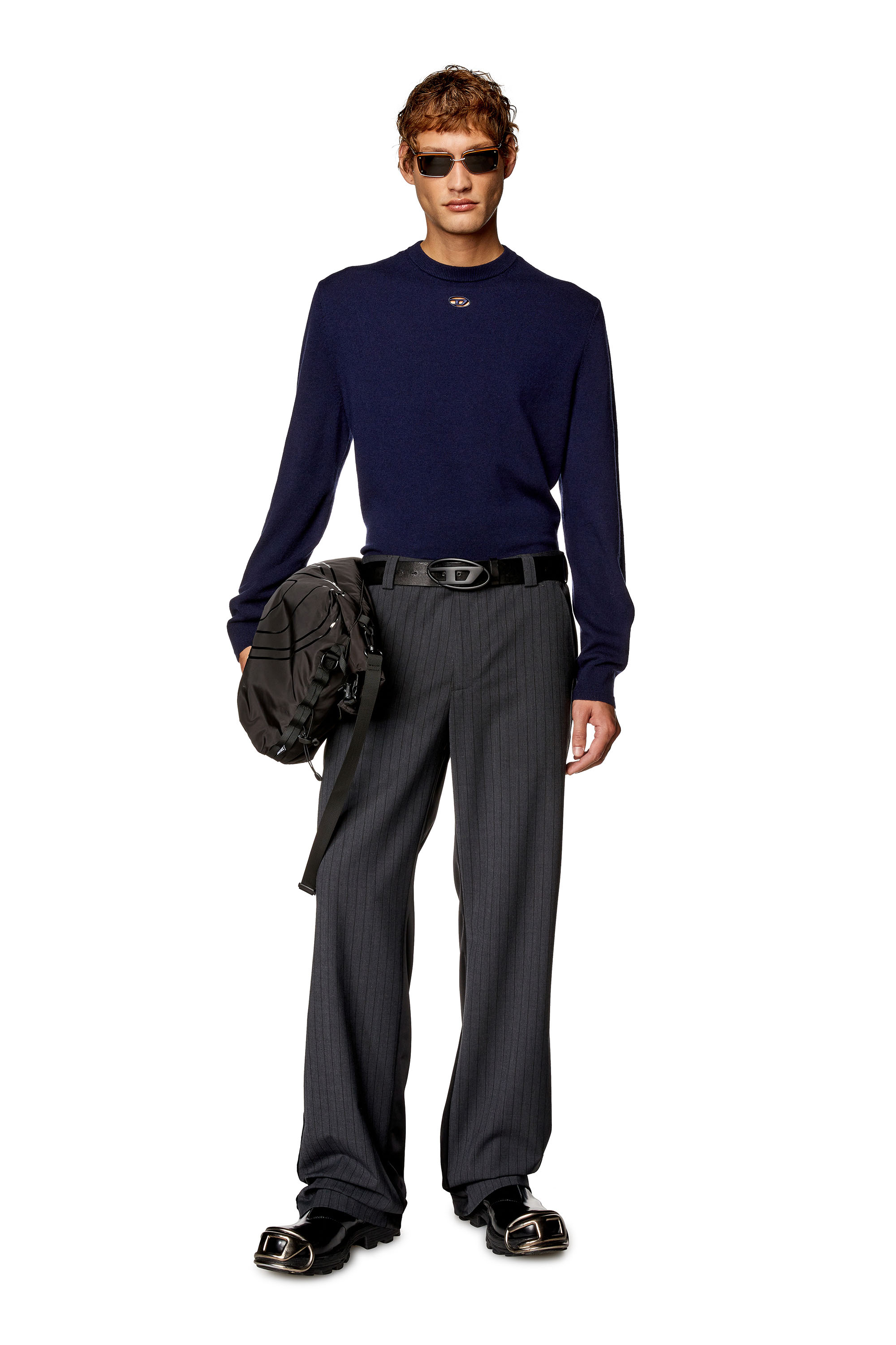 Diesel - K-VIERI, Man's Wool and cashmere jumper in Dark Blue - 2