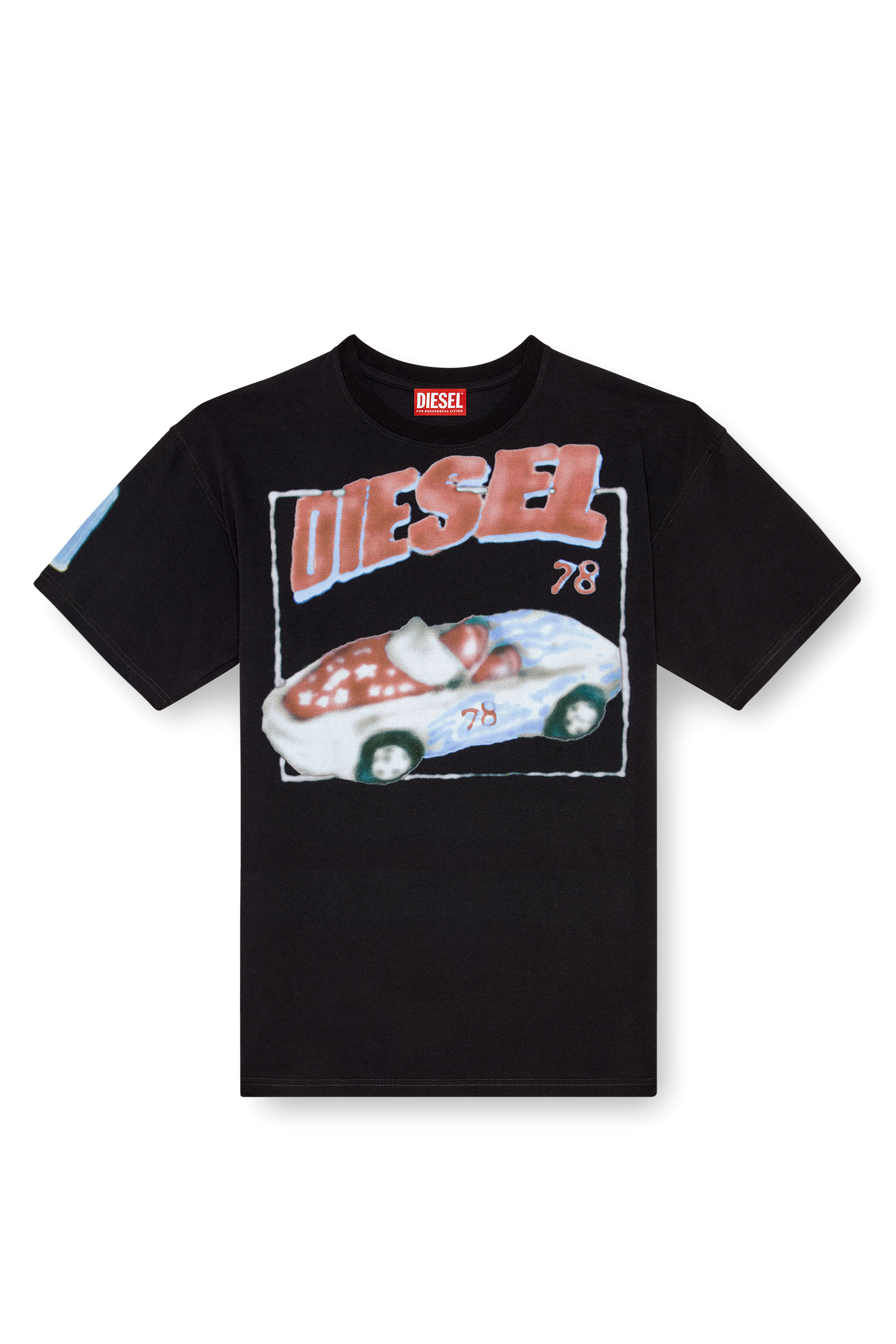 Diesel - T-BOXT-Q17, Man T-shirt with car print in Black - Image 3