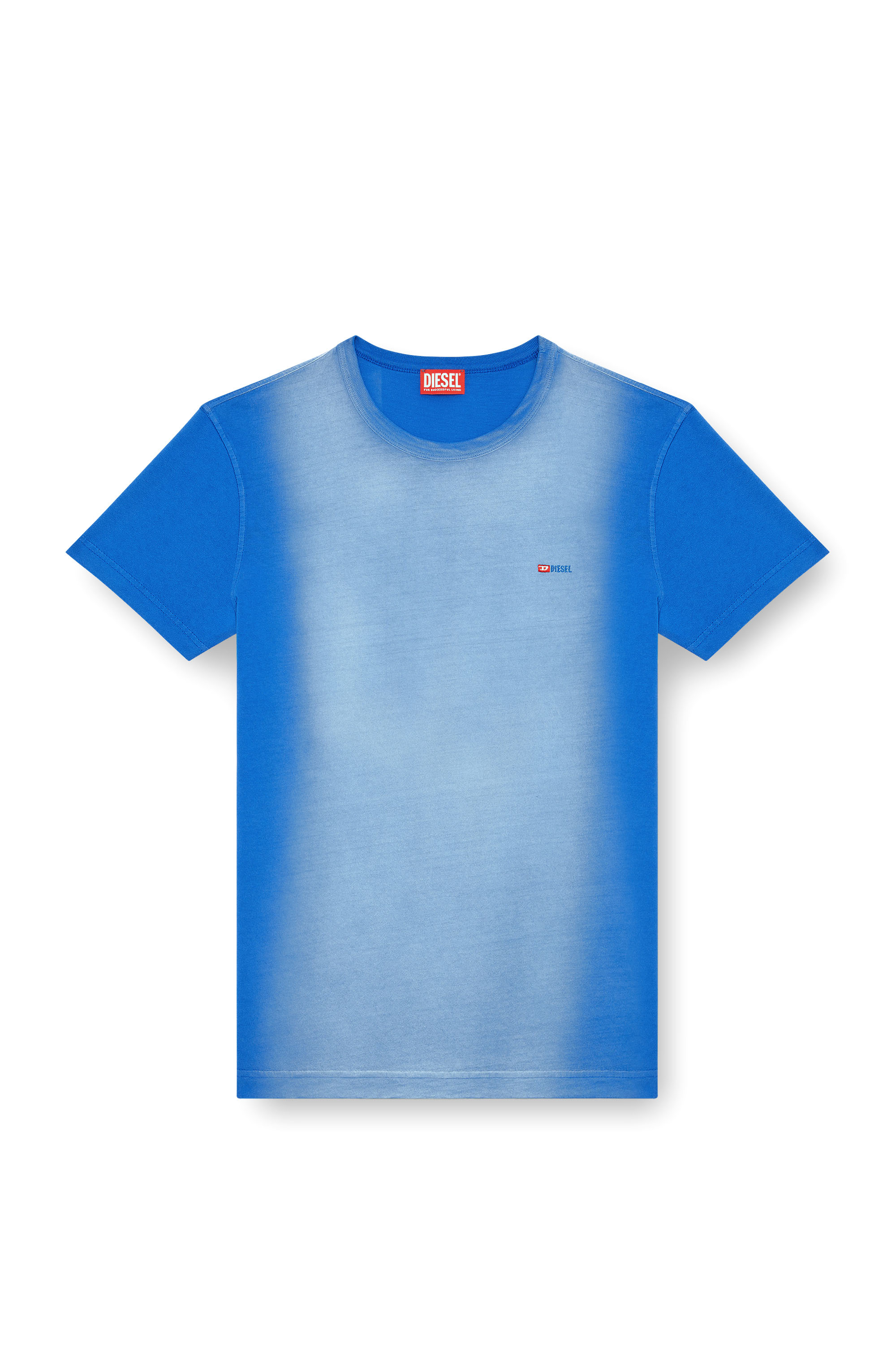 Diesel - T-ADJUST-Q2, Man T-shirt in sprayed cotton jersey in Blue - Image 3