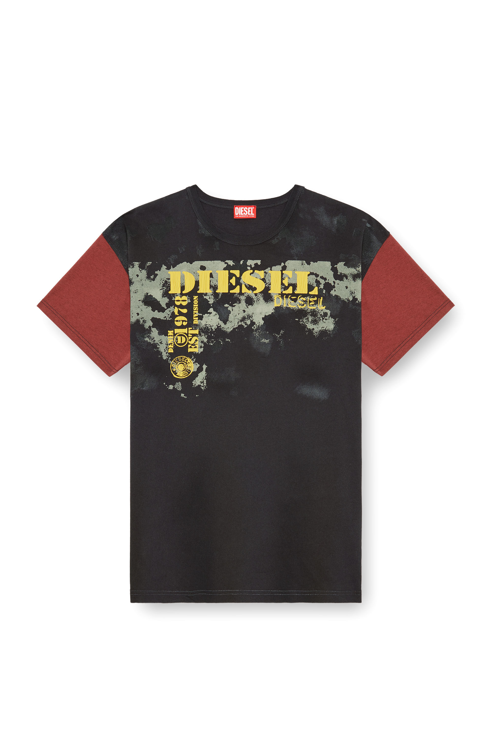 Diesel - T-BOXT-Q4, Man Colour-block T-shirt with dirty effects in Multicolor - Image 2