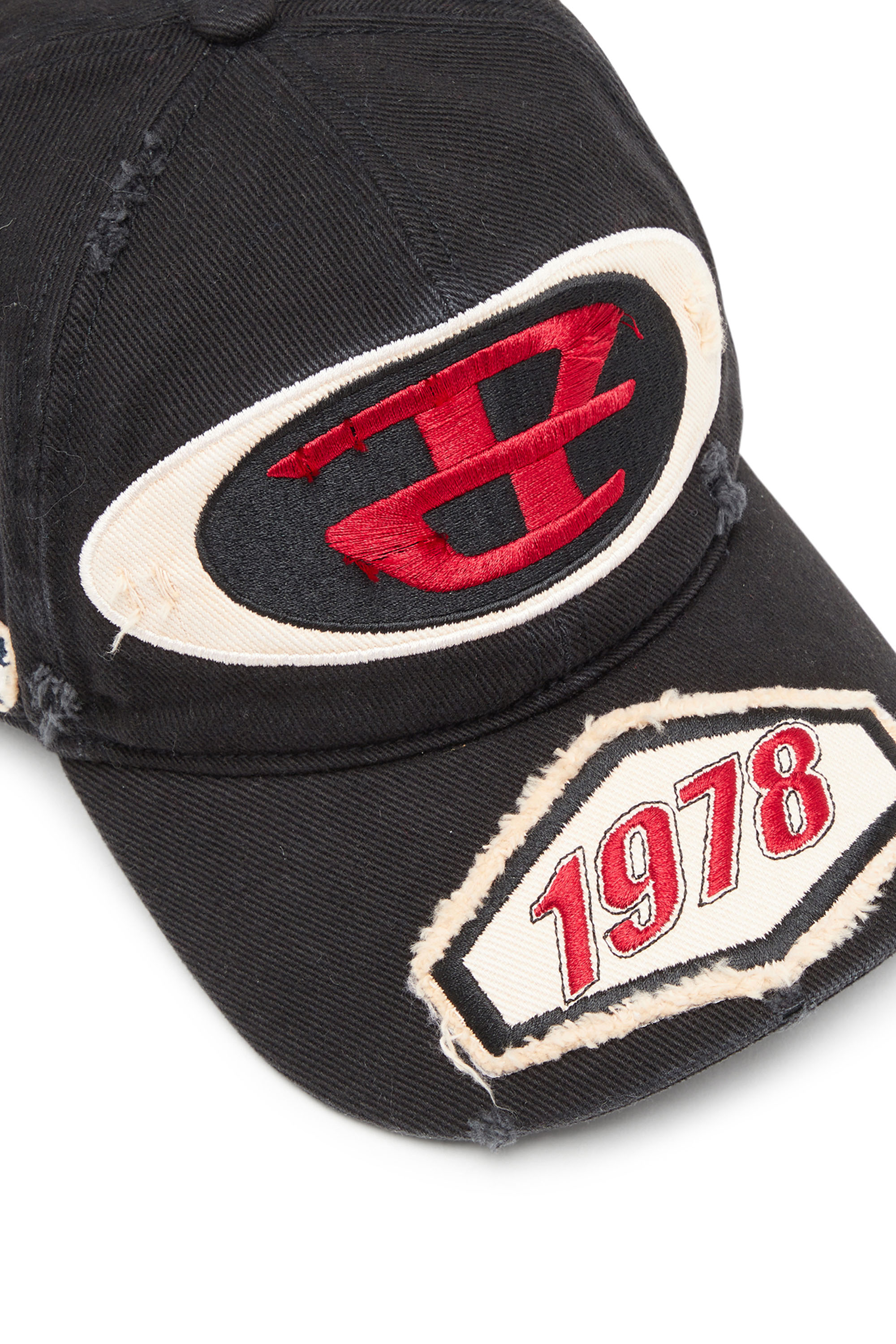 Diesel - C-BRAFF, Man Baseball cap with embroidered patches in Black - Image 3