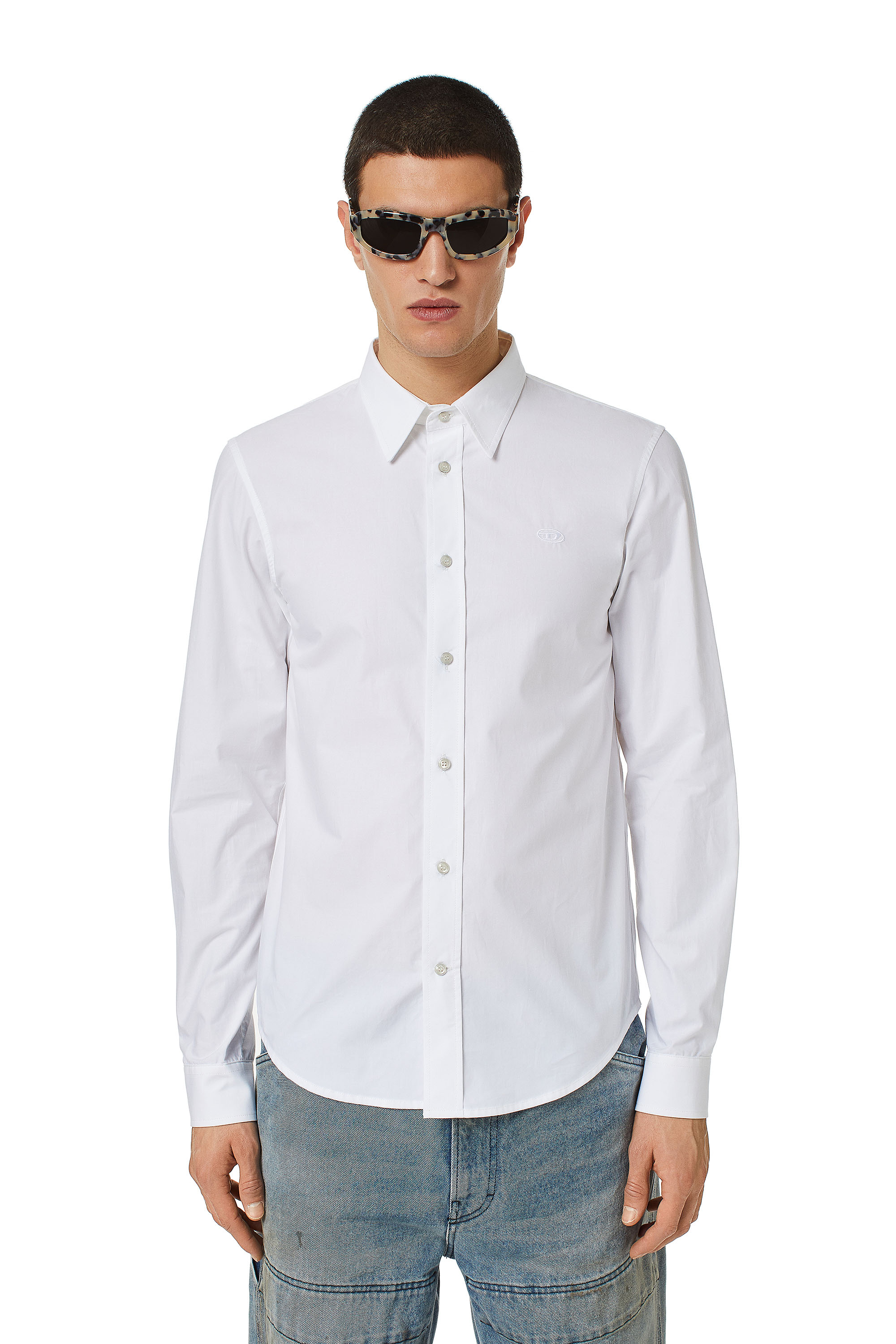 Diesel - S-BEN-CL, Man Shirt in technical cotton in White - Image 1