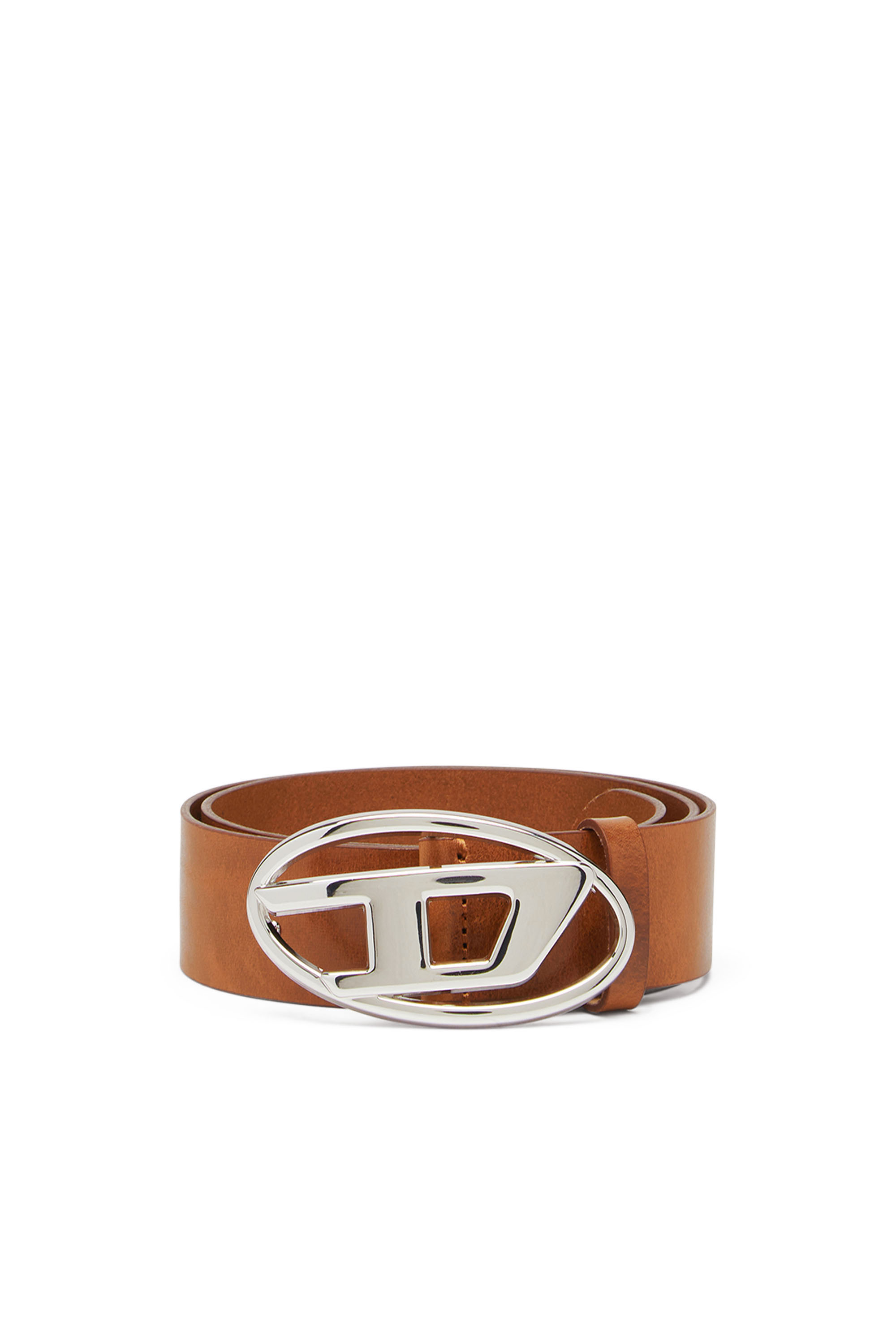 Diesel - B-1DR W, Woman Belt with D logo buckle in Brown - Image 1