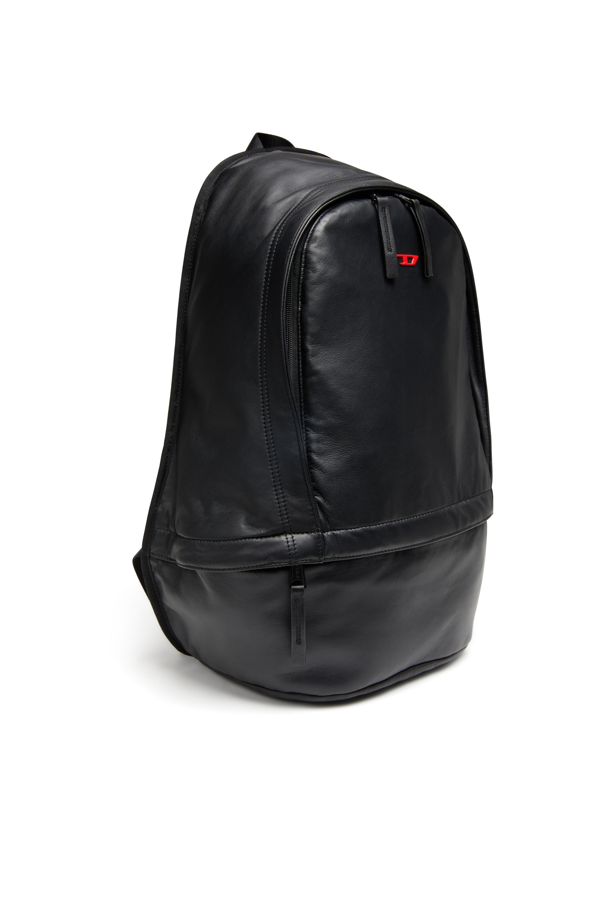 Diesel - RAVE BACKPACK, Man Rave-Leather backpack with metal D in Black - Image 5