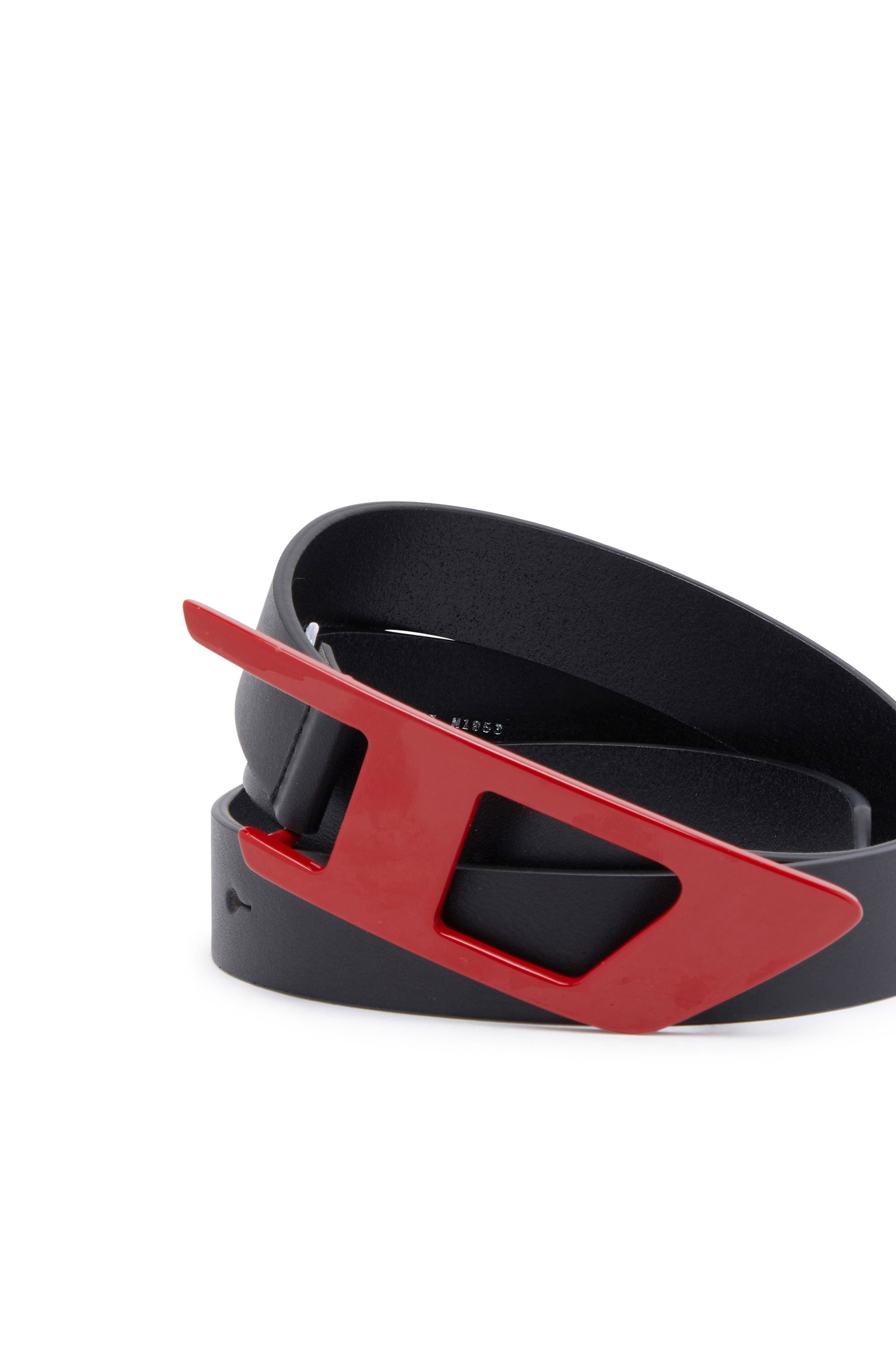 Diesel - B-DLOGO II, Man Slim leather belt with D buckle in Multicolor - Image 3