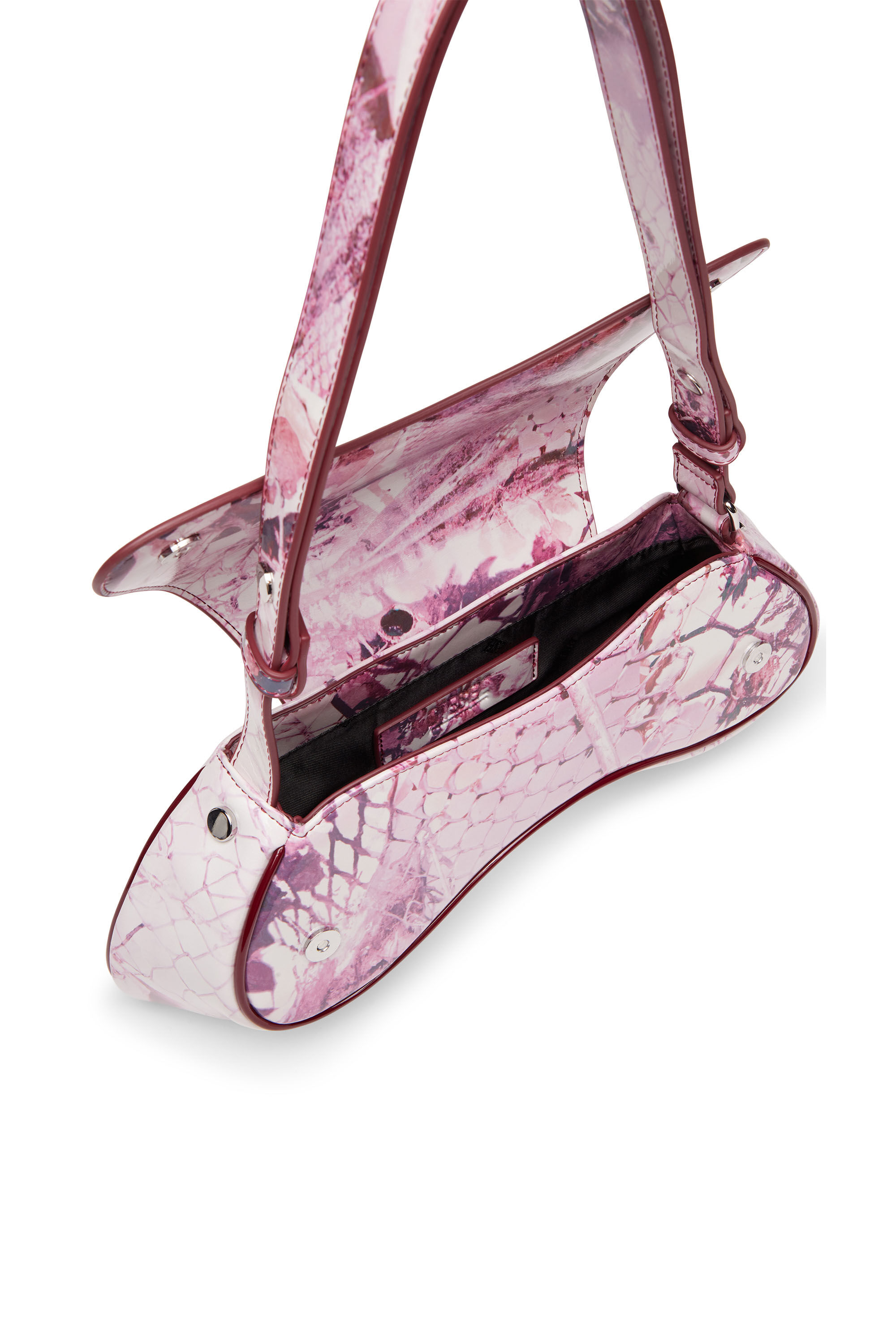 Diesel - PLAY CROSSBODY, Woman's Play-Shoulder bag in printed glossy PU in Pink - 5