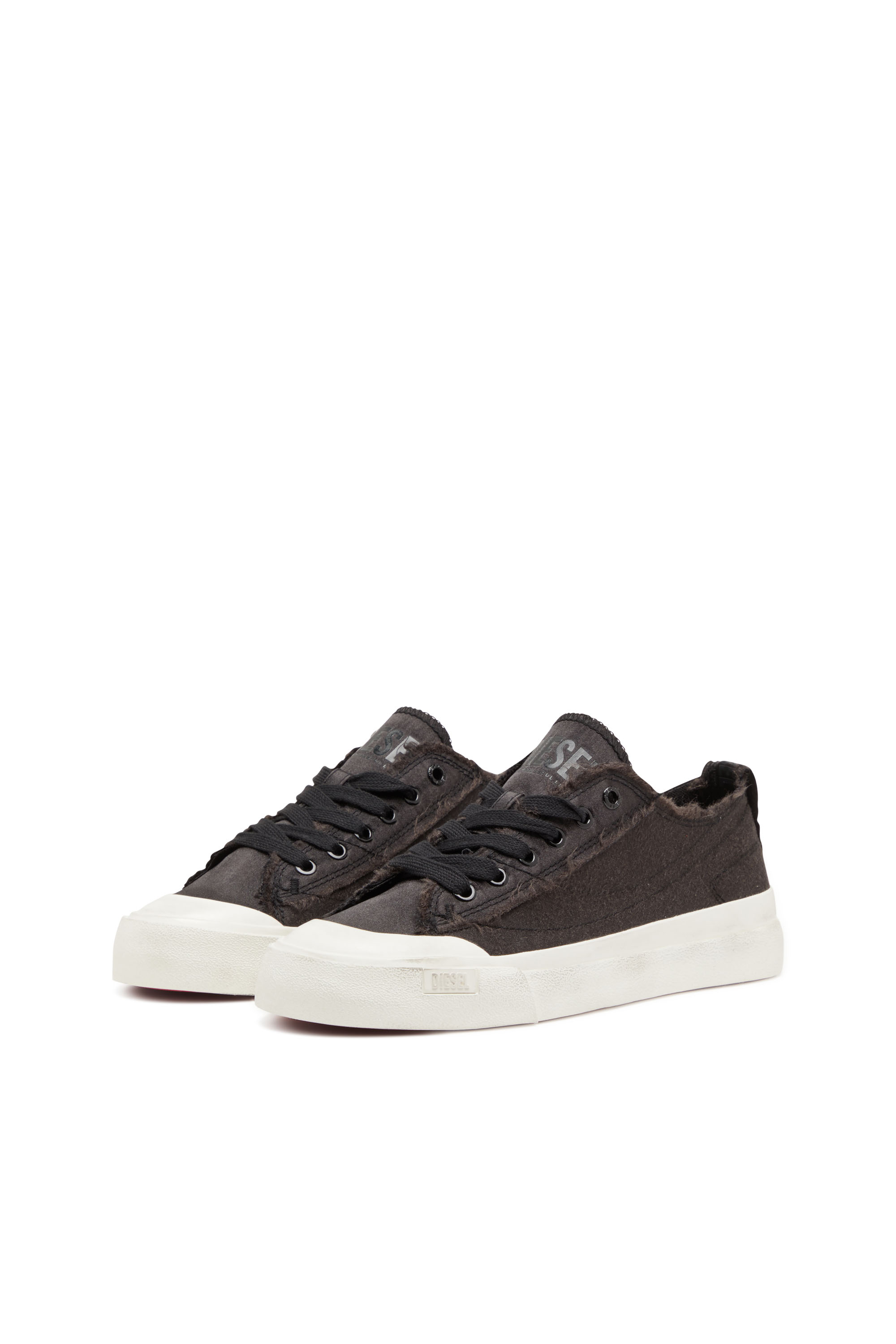 Diesel - S-ATHOS LOW W, Woman S-Athos Low-Sneakers in distressed satin in Black - Image 9