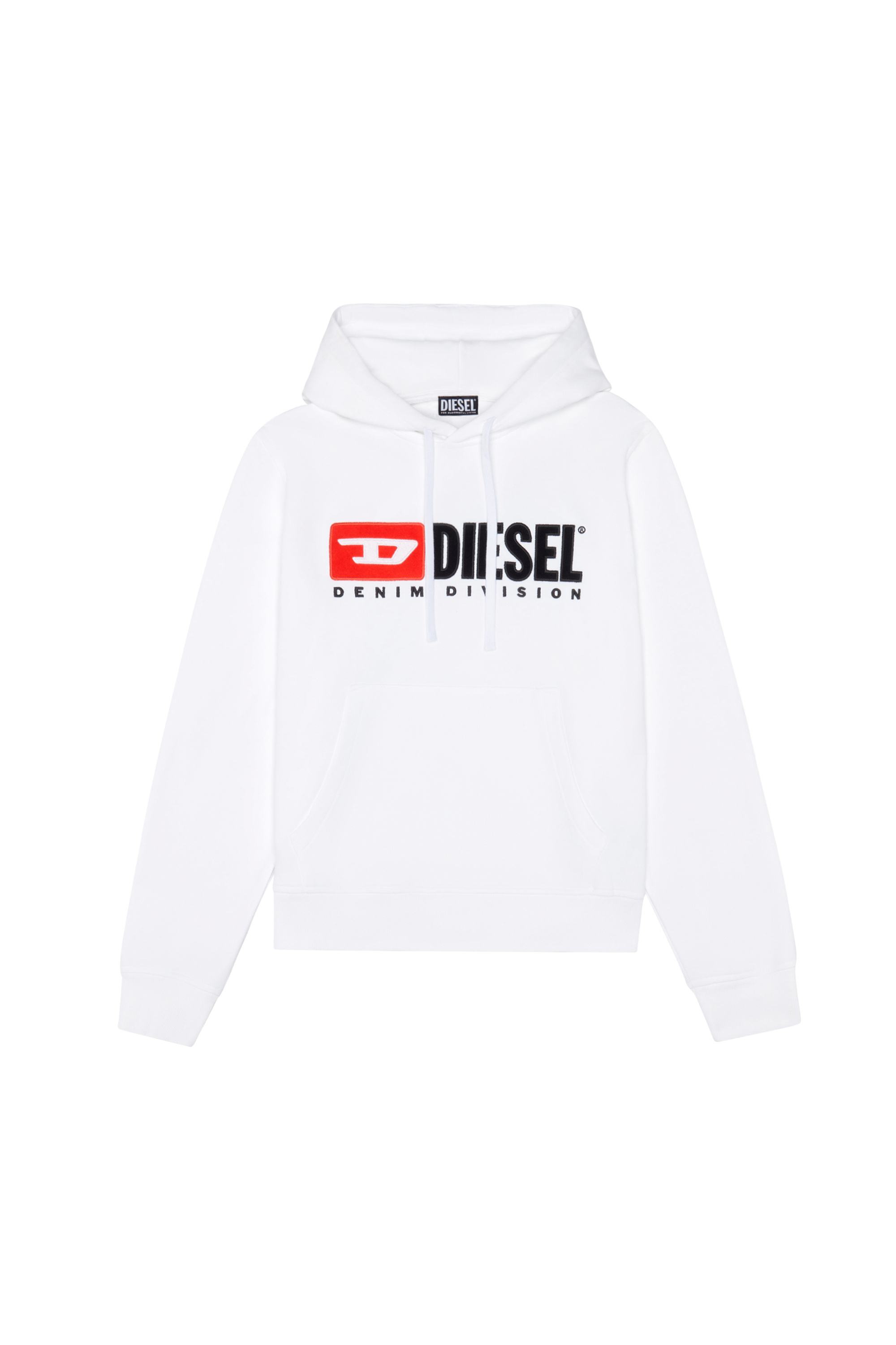 Diesel - S-GINN-HOOD-DIV, Man Hoodie with logo appliqué in White - Image 3