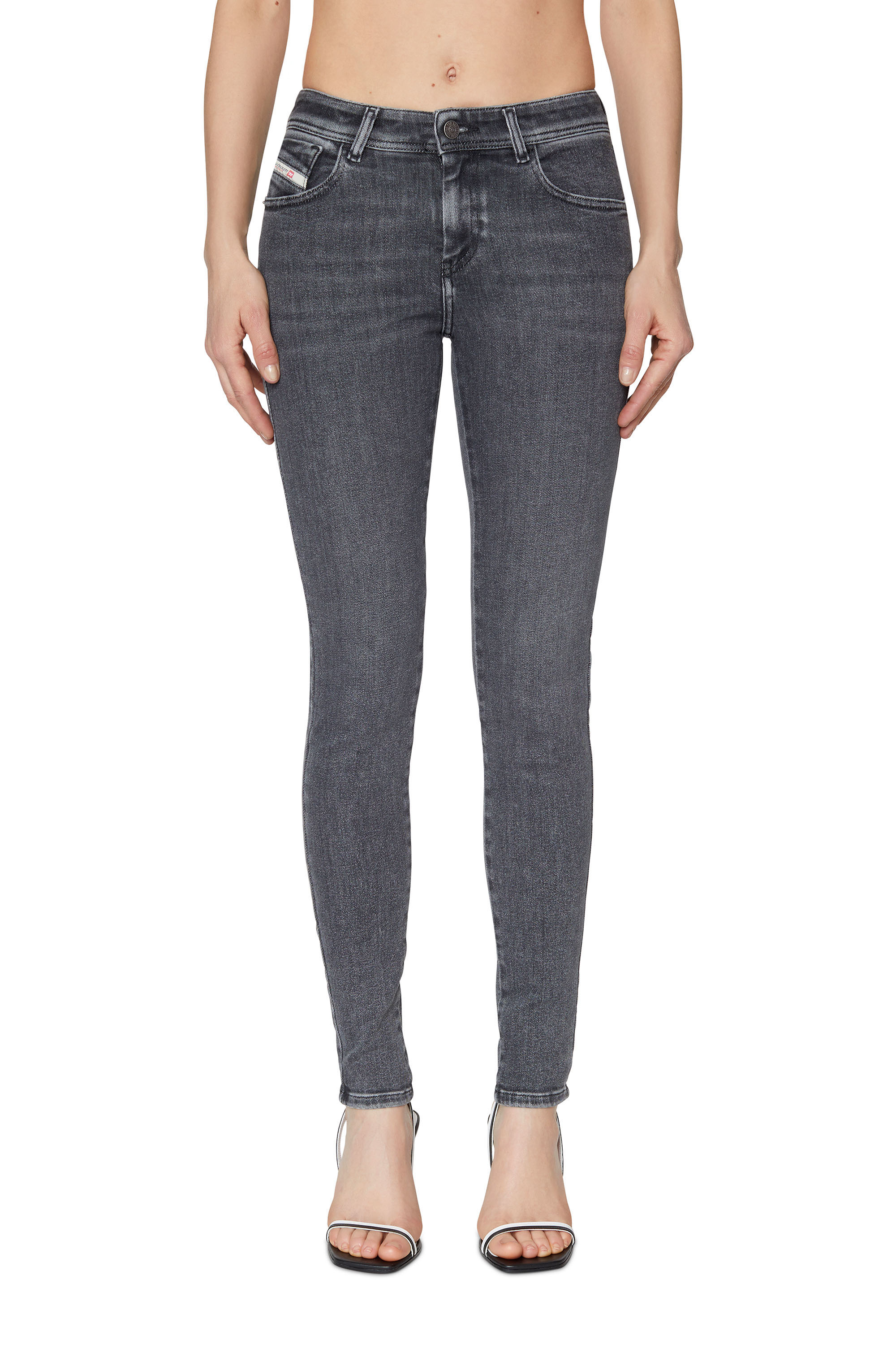 Diesel - Woman Super skinny Jeans 2017 Slandy 09D61, Black/Dark grey - Image 1