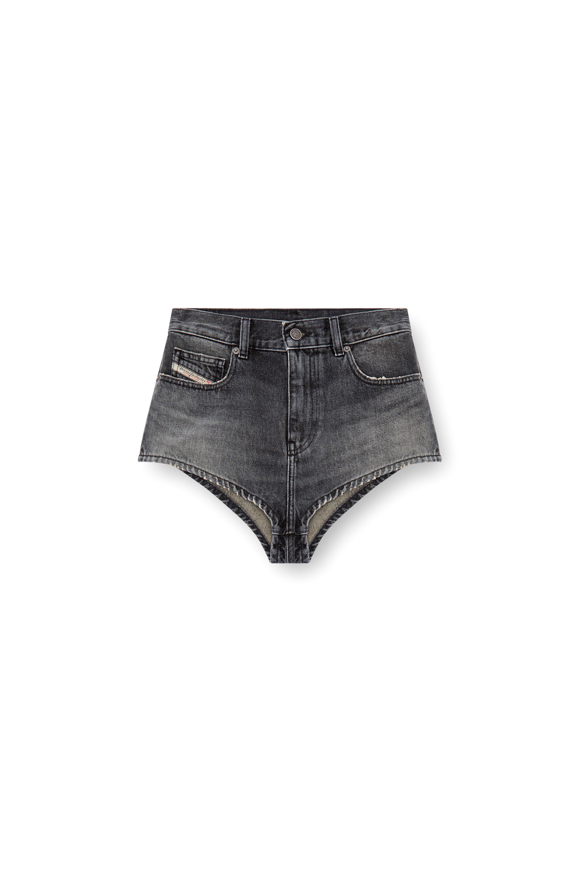 Diesel - DE-LUNAR, Woman Hotpants in denim in Black - Image 3