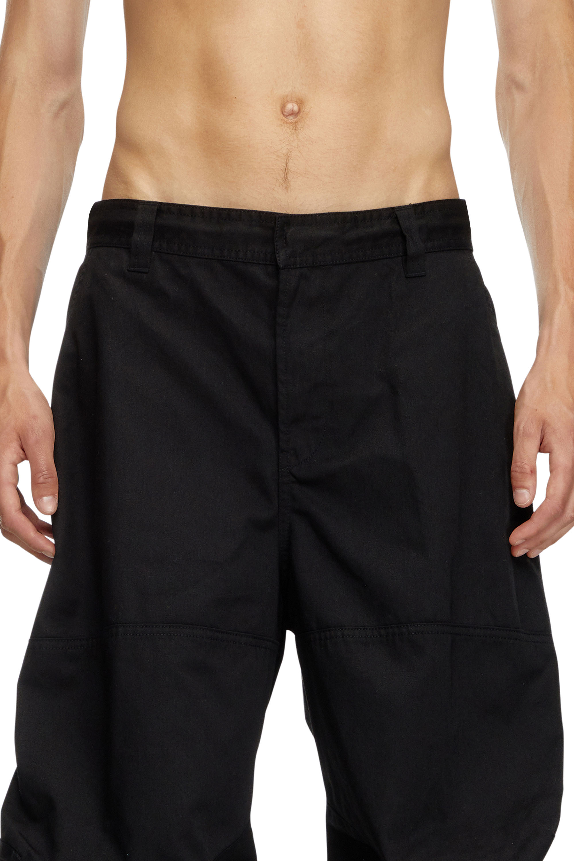 Diesel - P-ARNE-A, Man Cargo pants in technical cotton twill in Black - Image 5