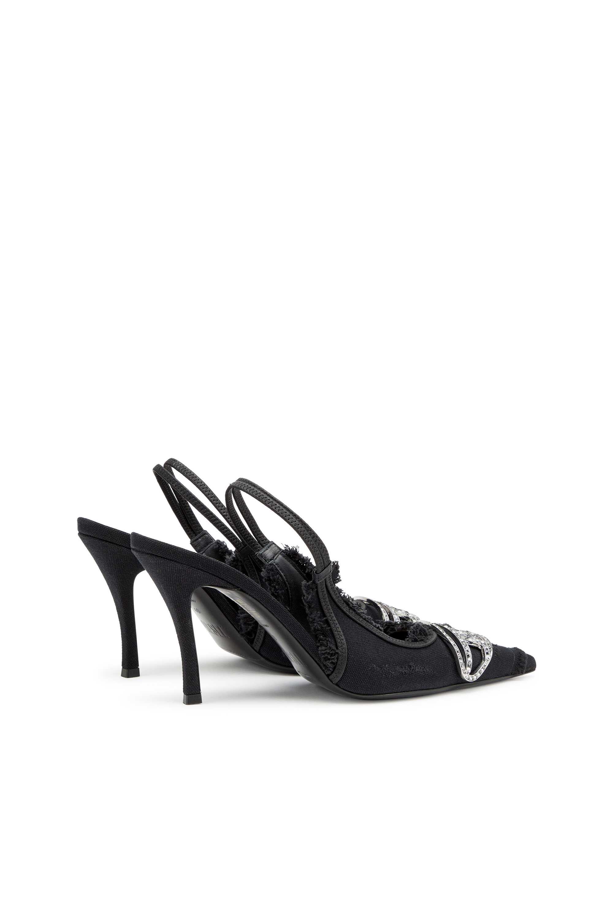 Diesel - D-VENUS SB, Woman D-Venus-Slingback pumps in distressed canvas in Black - Image 3