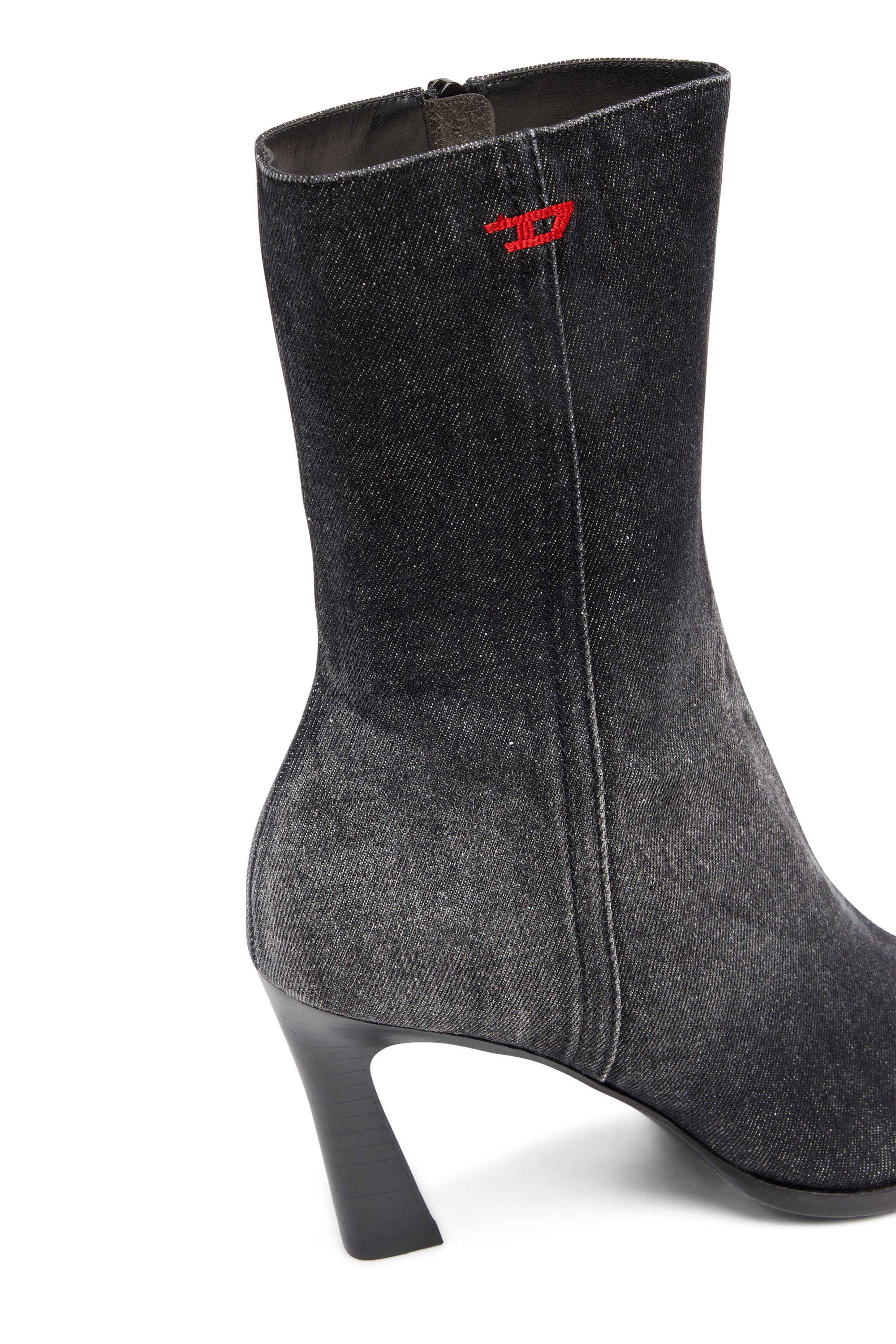 Diesel - D-ALLAS BT, Woman D-Allas-Ankle boot in washed denim in Black - Image 4