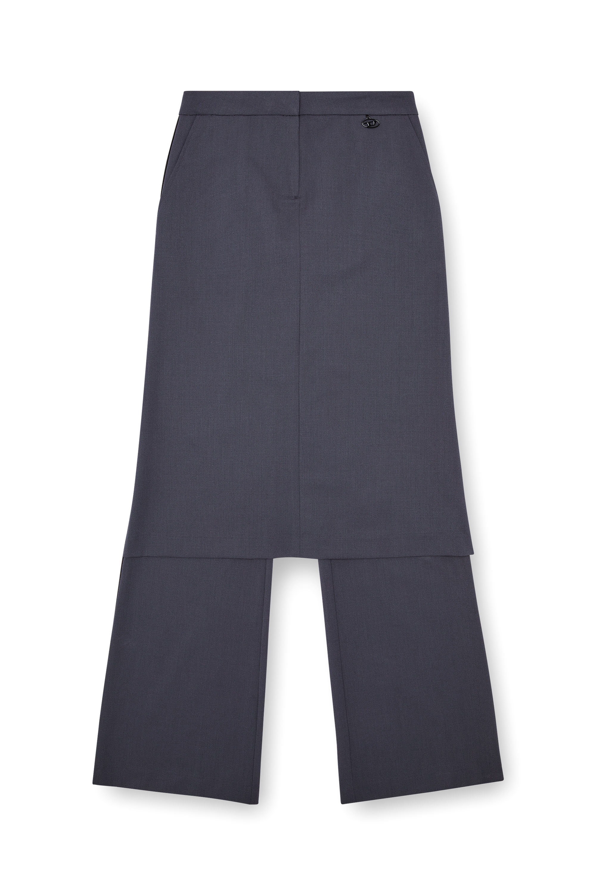 Diesel - P-EARL, Woman Hybrid skirt-pants in wool blend in Grey - Image 3