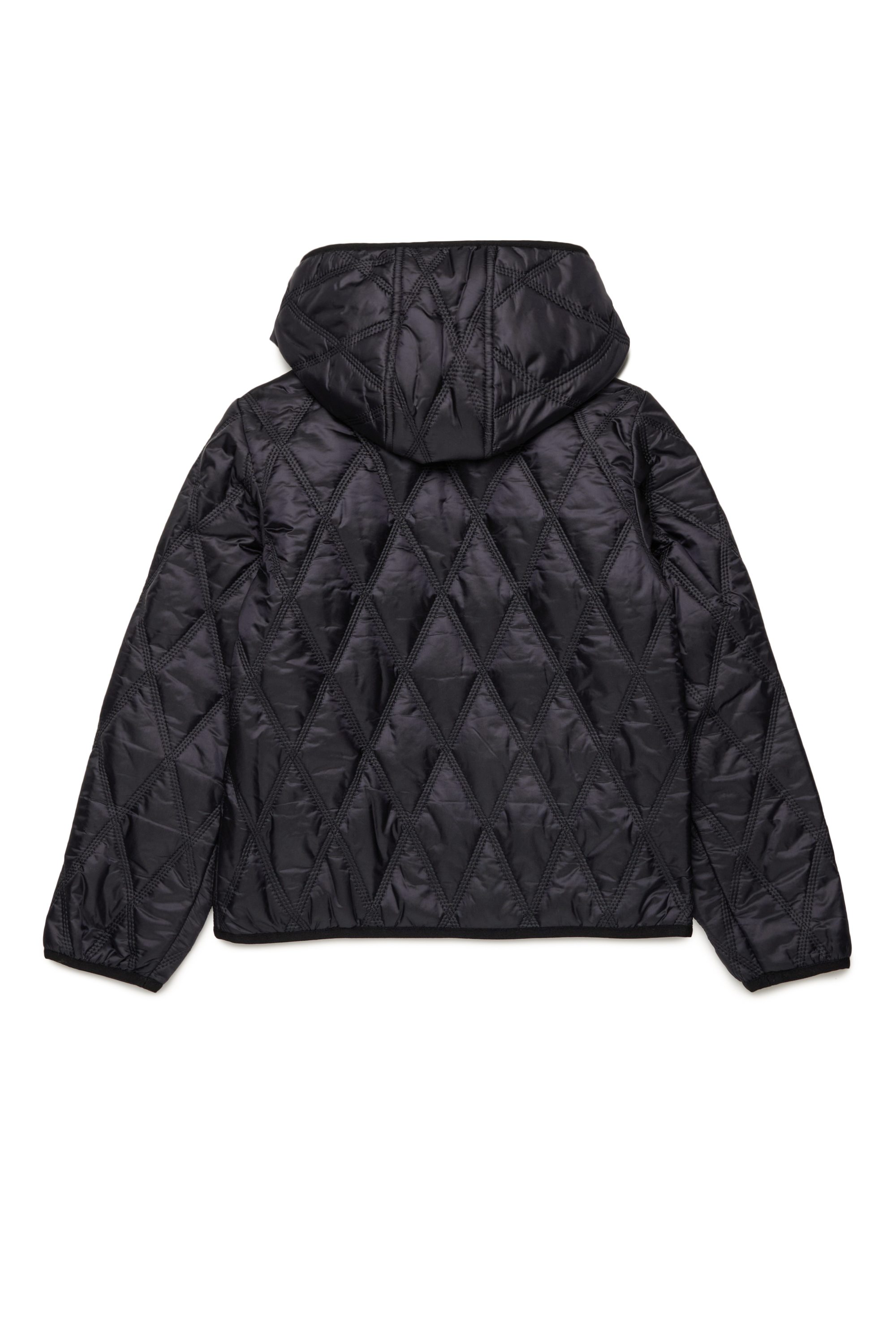 Diesel - JFOKKER, Unisex's Hooded quilted nylon jacket in Black - 2