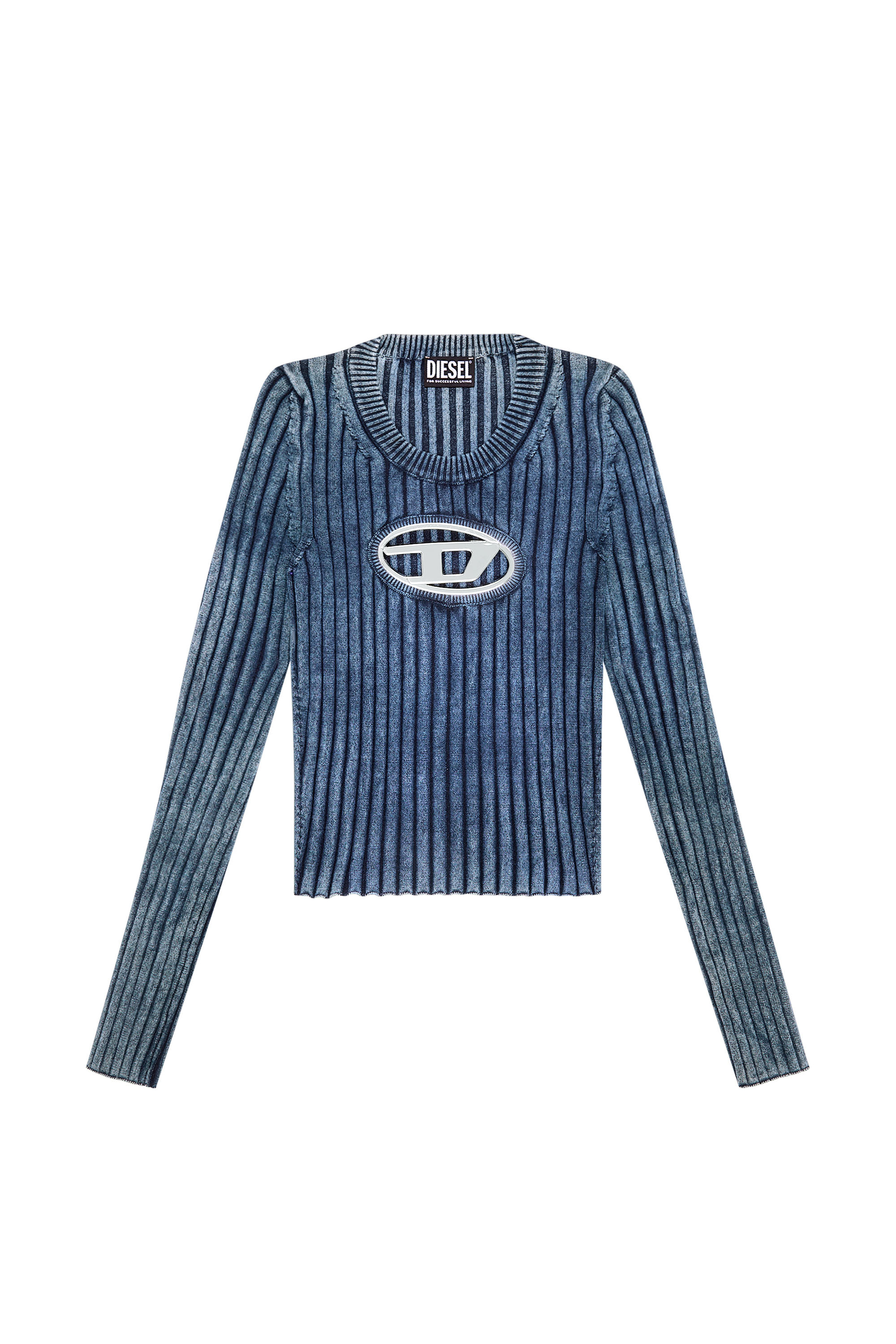 Diesel - M-ANCHOR, Woman's Bouclé pullover in Blue - 3