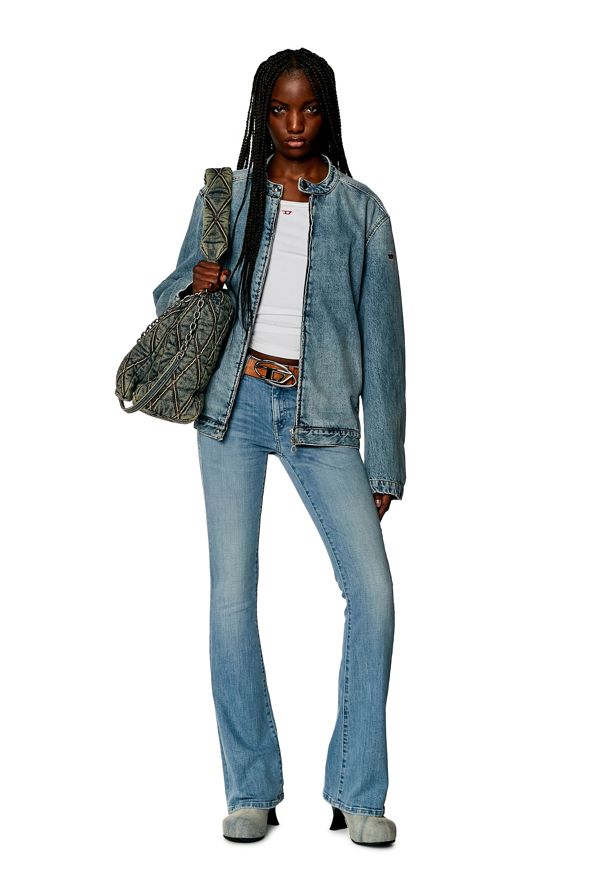 Diesel - Woman Bootcut and Flare Jeans 1969 D-Ebbey 09H61, Light Blue - Image 2