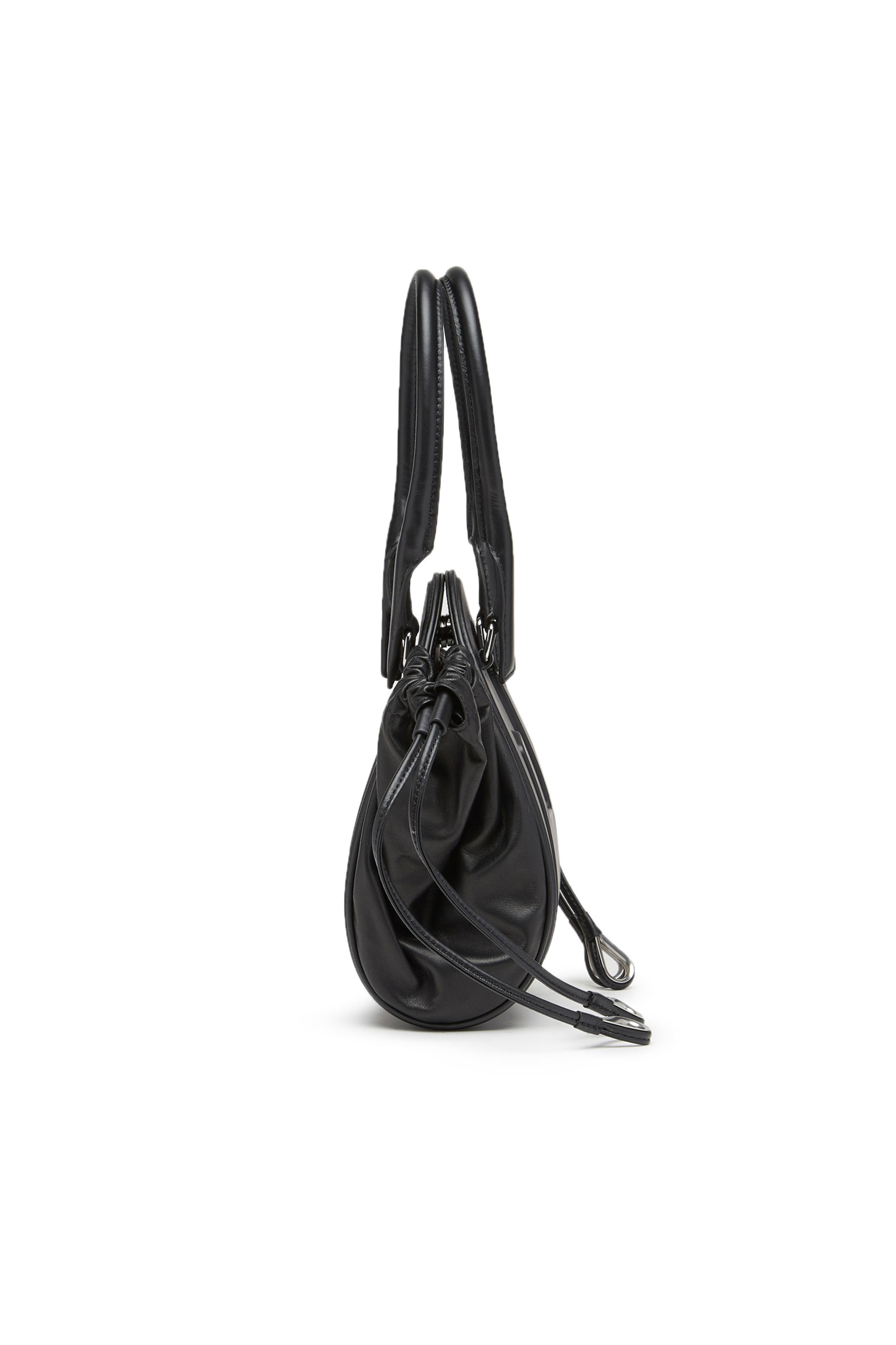 Diesel - 1DR-FOLD XS, Woman 1DR-Fold XS-Oval logo handbag in nappa leather in Black - Image 3