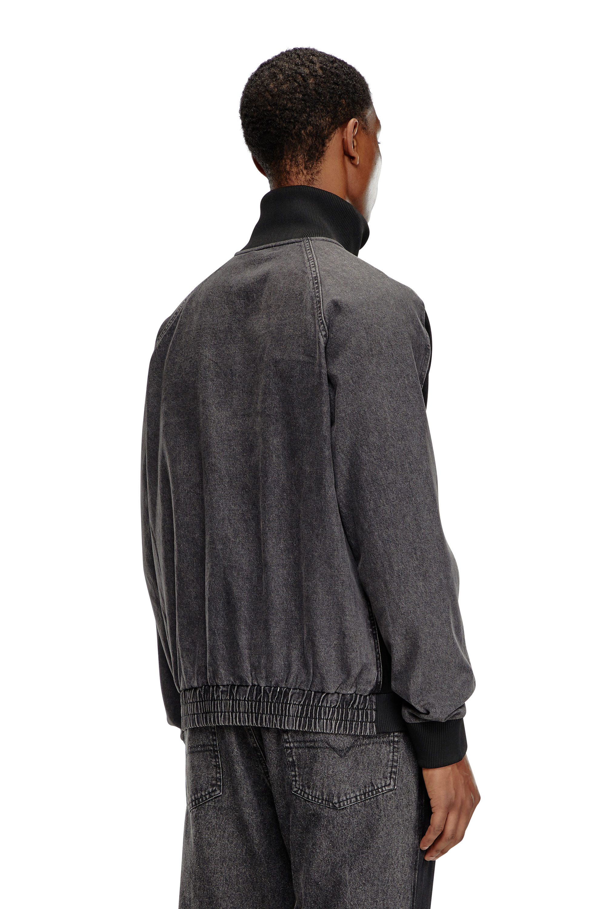 Diesel - S-LOCKER-VET, Man Track jacket in triacetate and denim in Black - Image 4