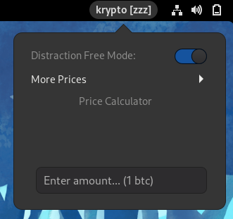 krypto distraction free mode