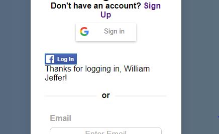 facebook login