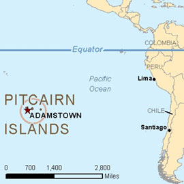 Location map of Pitcairn Islands.