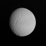 Tethys photographed by Voyager 1 from 1.2 million km