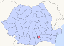 Location of Bucharest in Romania