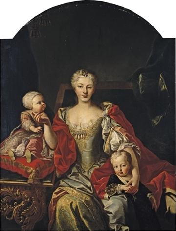 File:Uncropped version of Polissena Cristina d'Assia with her children Victor Amadeus III and Eleonora of Savoy, Martin van Meytens.jpg