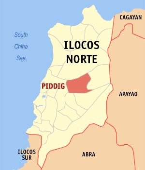 Mapa han Ilocos Norte nga nagpapakita kon hain nahamutang an Piddig