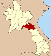 Map of Laos highlighting the province