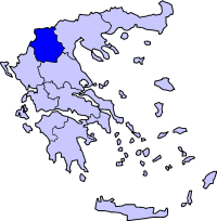 Plasseringa til Vest-Makedonía i Hellas
