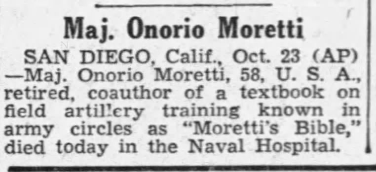 File:Onorio Moretti (1881-1939) obituary in The Boston Globe of Boston, Massachusetts on October 24, 1939.jpg