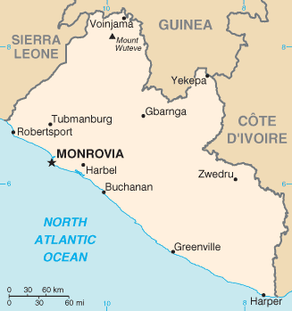 Mapa de Liberia