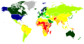 World GDP PPP per capita map according to the IMF in 2021