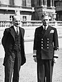 With King George VI in the grounds of Buckingham Palace