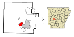 Location in Garland County and the state of Arkansas