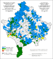 Religious structure of Kosovo and Metohija by settlements 1991. (registered population)