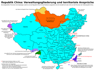 Die ehemaligen territorialen Ansprüche der Republik China auf Taiwan