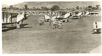 S.A.A.F. planes with the Governor meeting the pilots. 1933.jpg