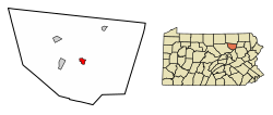 Location of Laporte in Sullivan County, Pennsylvania.