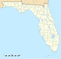 Mapa konturowa Florydy, po prawej znajduje się punkt z opisem „Sebring International Raceway”