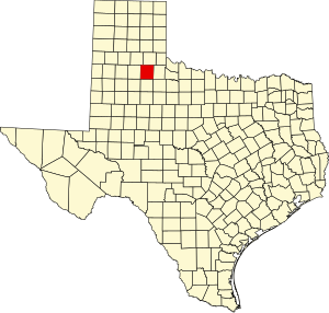 Map of Texas highlighting Motley County